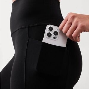 Athleta Black 7/8 Leggings with Stash Pocket